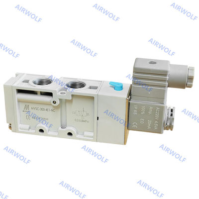 MVSC-300-4E1 MVSC-300-4E2 3/8 Mindman 5/2 Way Pneumatic Solenoid Valves 0.2-0.8Mpa Aluminum DC24V AC220V AC110V DC12V