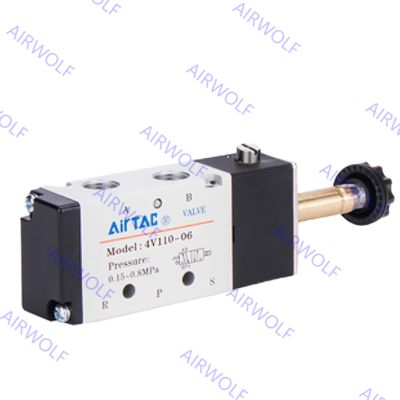 Vannes électromagnétiques pneumatiques d'Airtac 4V110-M5 4V110-06 de manière d'AC230V DC24V 5/2